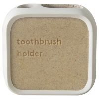 Portacepillo Piedra beige con blanco