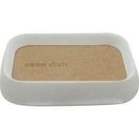 Jabonera Piedra beige con blanco