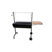 Asador de carbón 1/2 tambor con ruedas