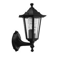 Arbotante Capri 60W negro 1luz E27 metal IP44 30cm