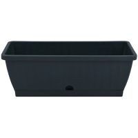 Maceta rectangular 50 cm c/plato verde