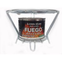 Parrilla sencilla con lata de alcohol