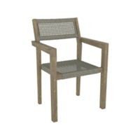 Silla Lugano acacia con ratán