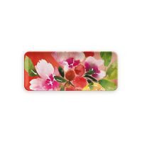 Plato rectangular melamina 45x19 flor fucsia Fantasy Garden