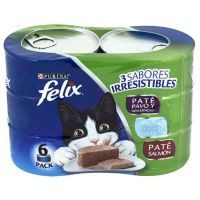 Alimento para gato varios sabores 6 latas 156 g