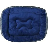 Cama tipo cuna cojín desmontable 73 x 97 cm azul gris