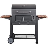 Asador de carbón con tapa y bandejas