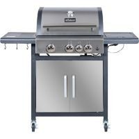 Asador de gas 3 quemadores y 1 quemador lateral