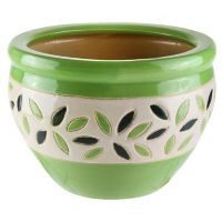 Maceta Hojas HV-281 Verde 17 x 12 cm
