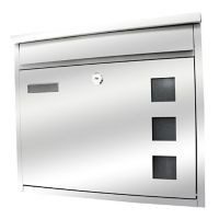 Buzón de acero galvanizado 36 x 32 x 12 cm plata