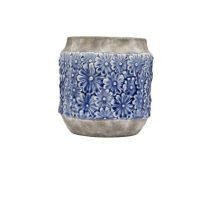 Maceta de Ceramica Color Azul Mediana