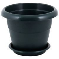 Maceta redonda 30 cm c/plato verde
