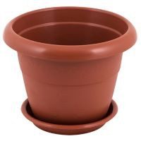 Maceta redonda de 20 cm c/plato terracota