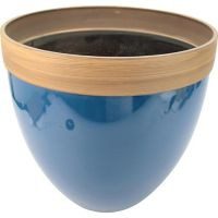 Maceta plástico glaseado azul 36x33 cm