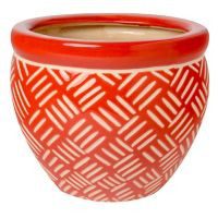 Maceta étnico rojo 17x12