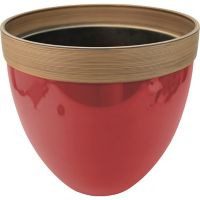 Maceta plástico glaseado rojo 36x33 cm