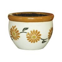 Maceta flor naranjo 17x12 cm