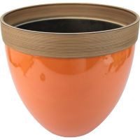 Maceta plástico glaseado naranja 36x33 cm