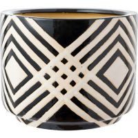 Maceta dinka blanco y negro 30x22cm