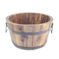 Maceta de madera, tipo barril, varias medidas