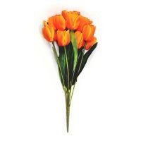 Ramo de 11 tulipanes naranja mango
