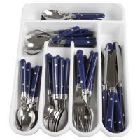 Set de 58 pzs de cubiertos c/organizador de plástico azul