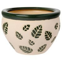 Maceta hojas verde oscuro 23x16
