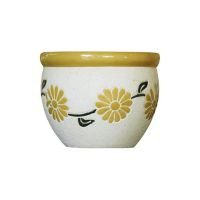 Maceta diseño flor 23 x 16 cm Amarillo