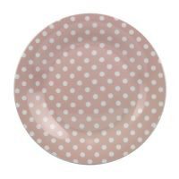 Plato 19X19Cm Puntos Rosada