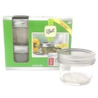 Set de frascos c/tapa de metal 4 piezas 4 oz