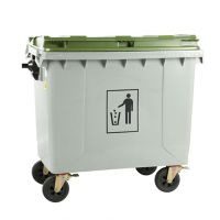 Contenedor con ruedas verde 660 L