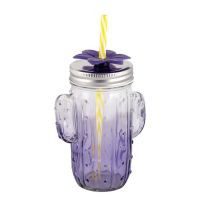 Jarra Cactus De Vidrio 400 Ml Morado