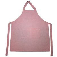 Mandil Chef Rojo Raya Blanca