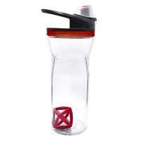 Botella plástico 20oz con agitador para proteina rojo