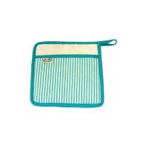 Agarradera 100% Algodón Rayas Bco/Aqua