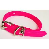 Collar de caucho hipoalergénico mediano rosa