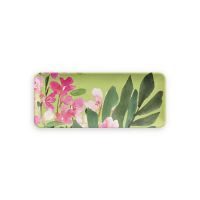Plato rectangular melamina 45x19 flor verde Fantasy Garden