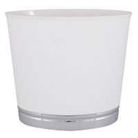 Bote de basura York cromo blanco