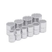 Juego de 10 dados en pulgadas 3/8" en riel