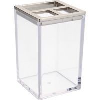 Portacepillo Clarity acrílico cromo